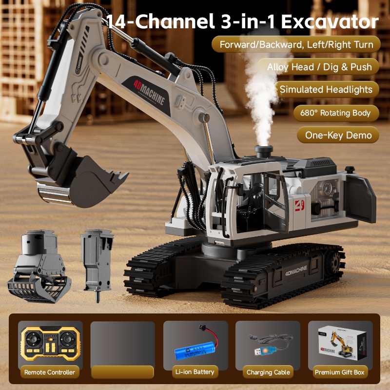 Excavator RC Alloy 14 Channel  - Home Automation Tutorial ulasan dan harga
